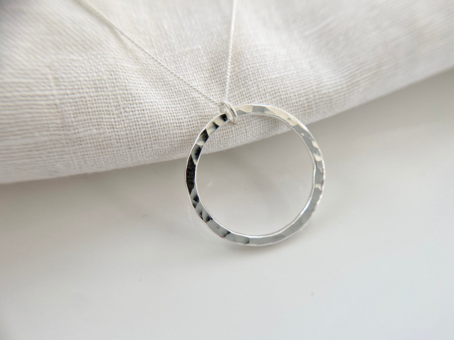 Simple Silver Circle Necklace