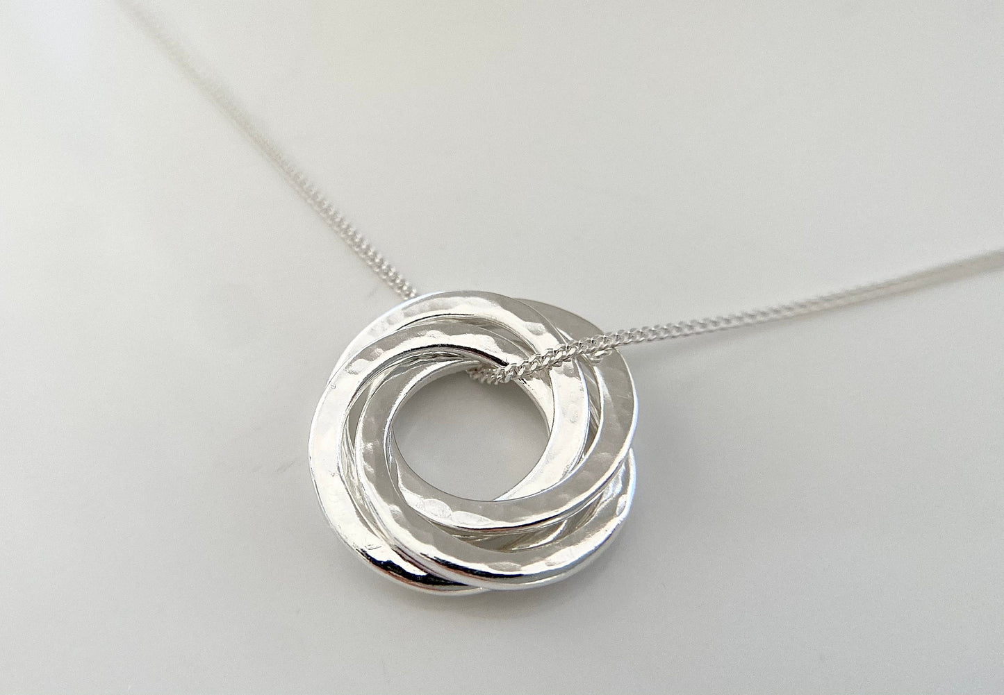 40th Birthday Sterling Silver Four Interlocking Rings Necklace