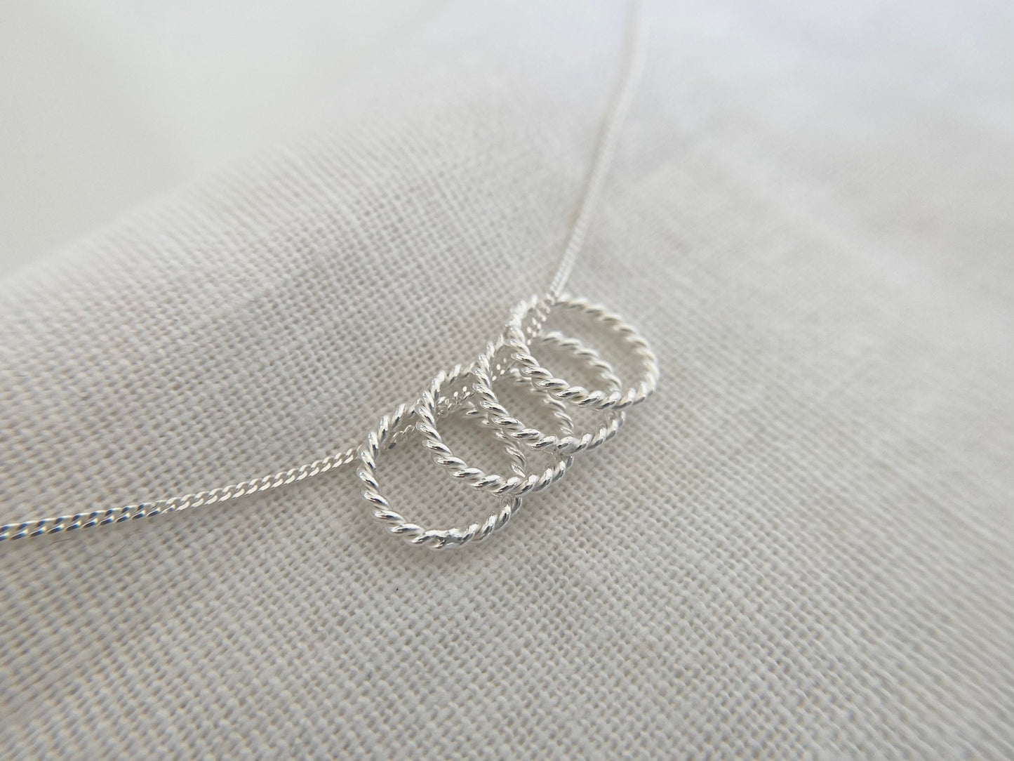 40th Birthday Sterling Silver Necklace with Twisted Rings