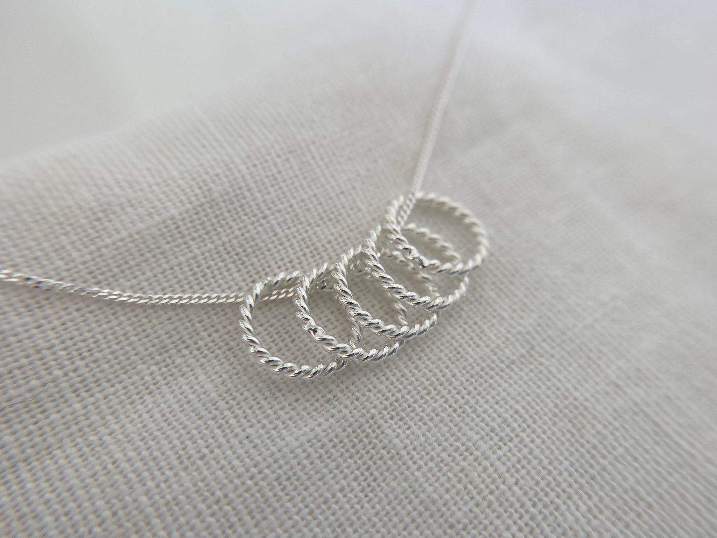 40th Birthday Sterling Silver Necklace with Twisted Rings