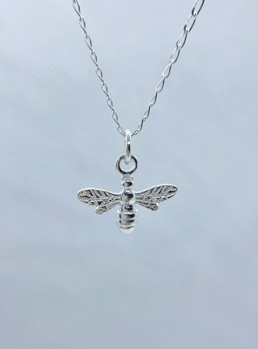 Sterling Silver Bee Pendant Necklace