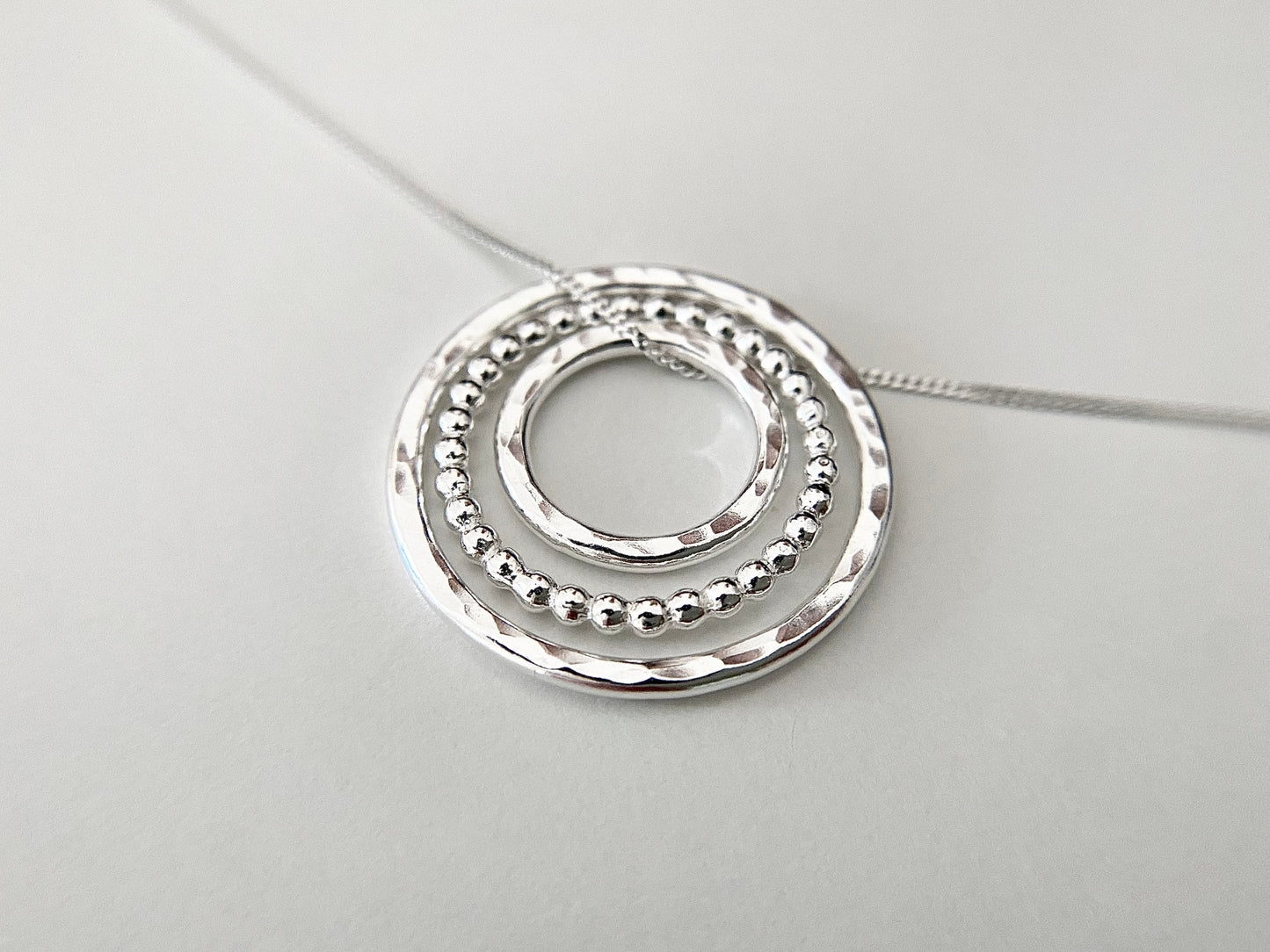 Sterling Silver Three Circles Layering Necklace