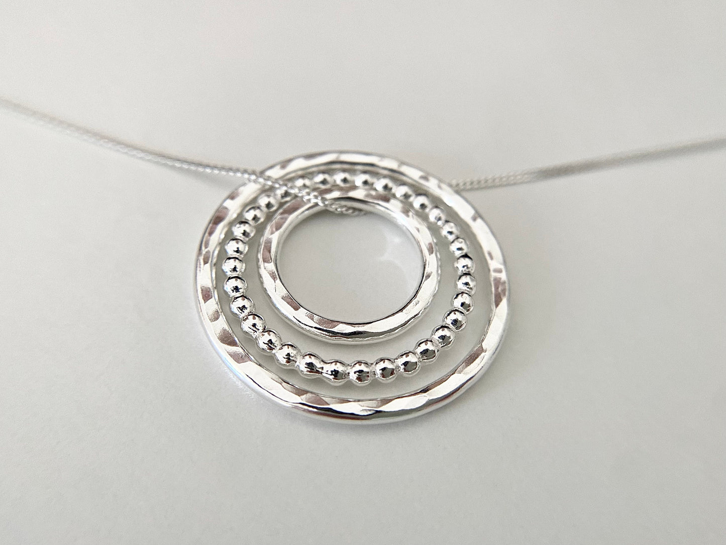 Sterling Silver Three Circles Layering Necklace