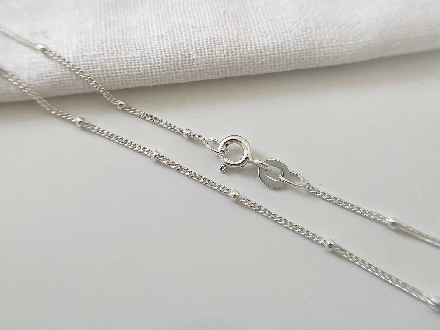 40th Birthday Sterling Silver Interlocking Necklace on Satellite Chain