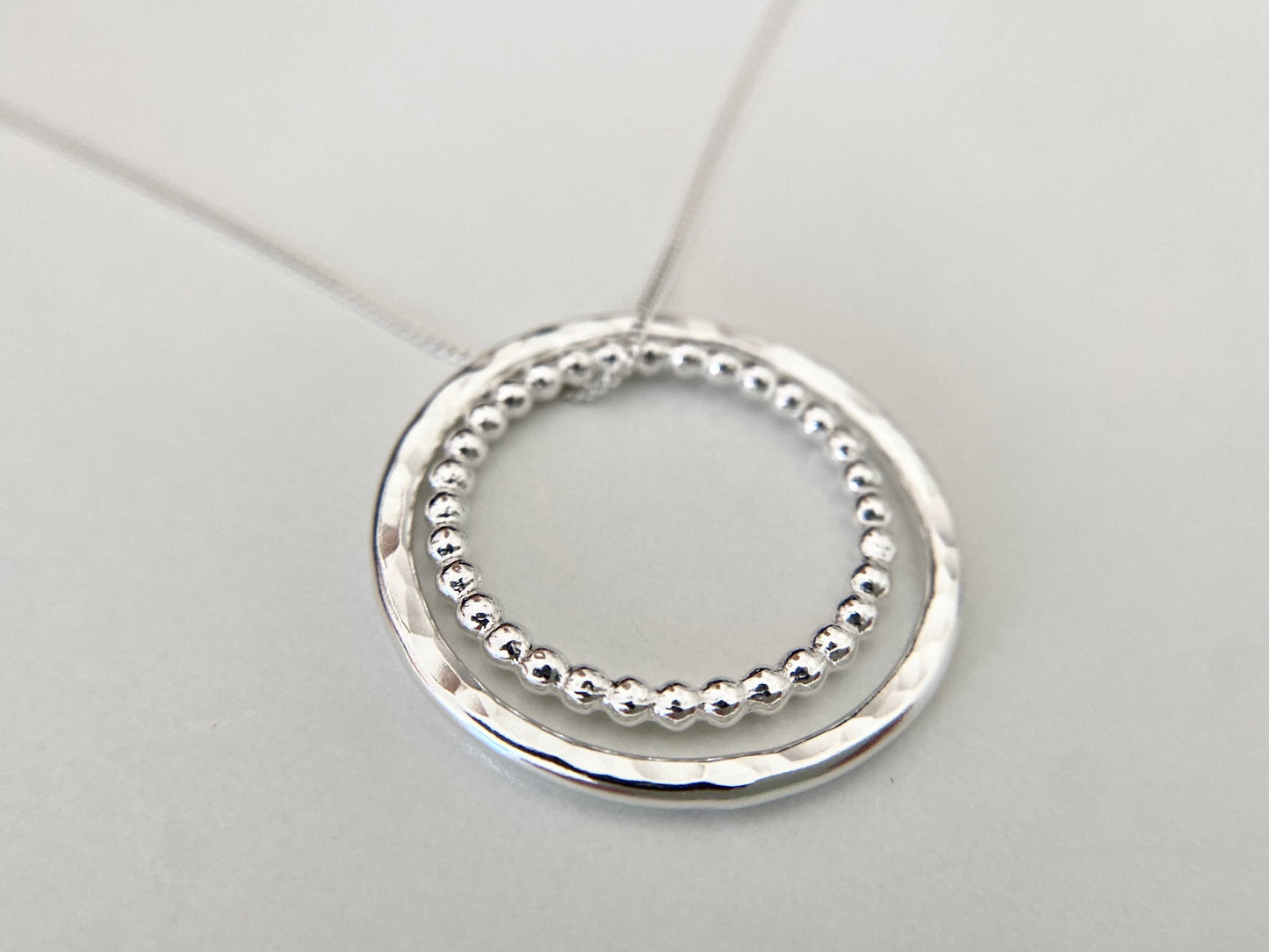 Sterling Silver Two Circles Layering Necklace