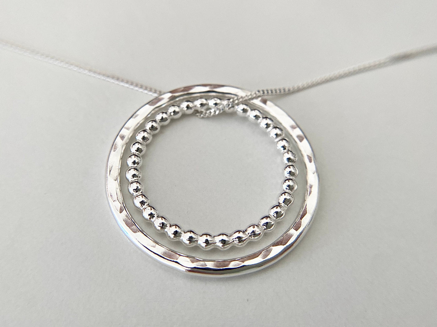 Sterling Silver Two Circles Layering Necklace