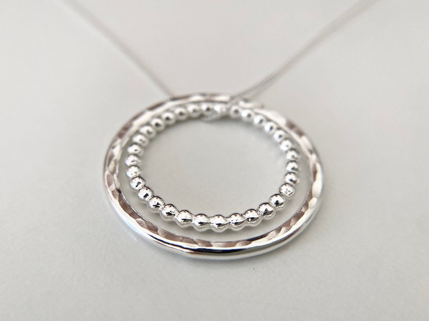 Sterling Silver Two Circles Layering Necklace