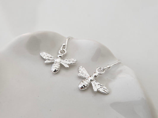 Sterling Silver Bee Earrings