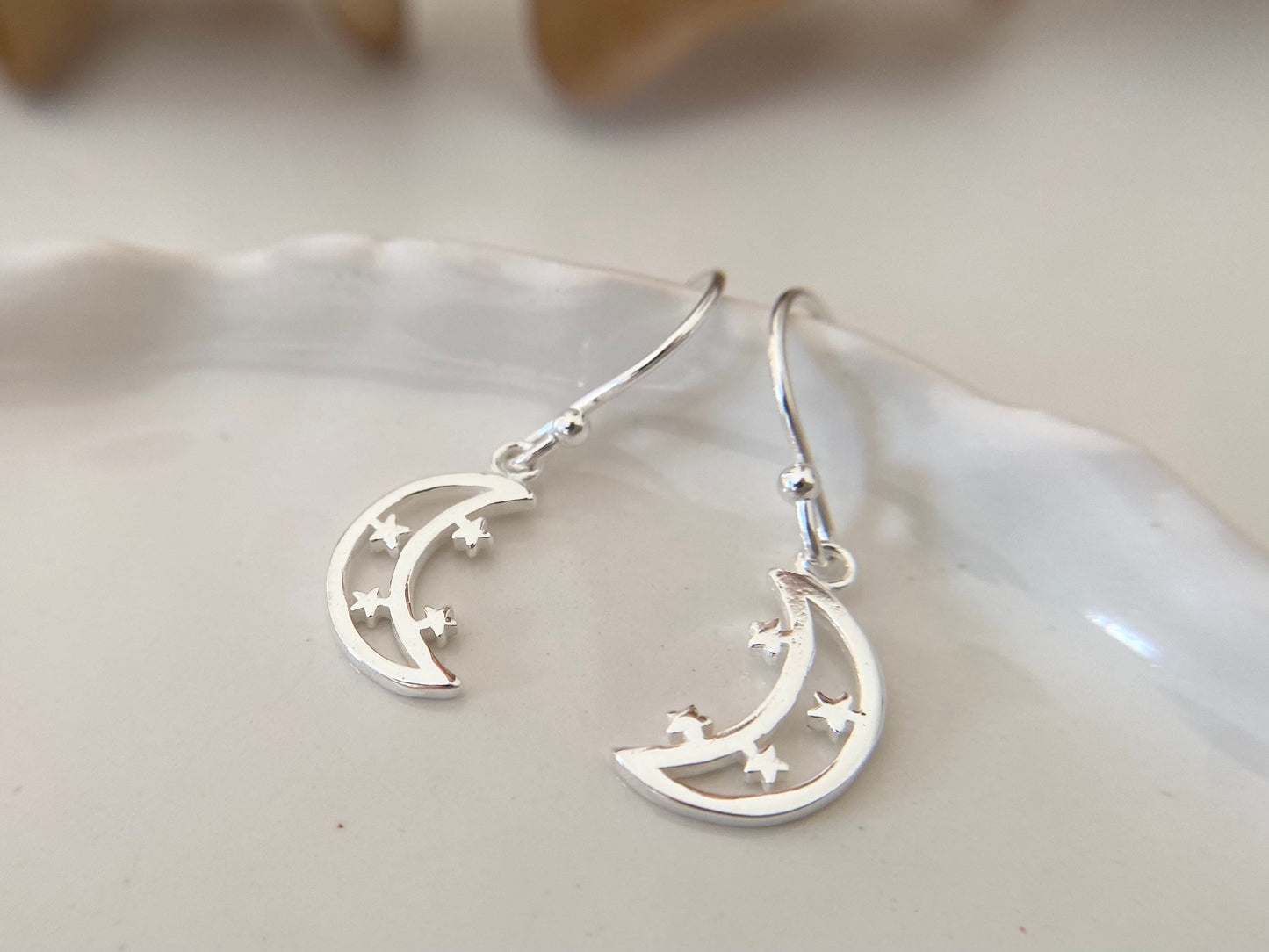 Sterling Silver Star & Moon Earrings