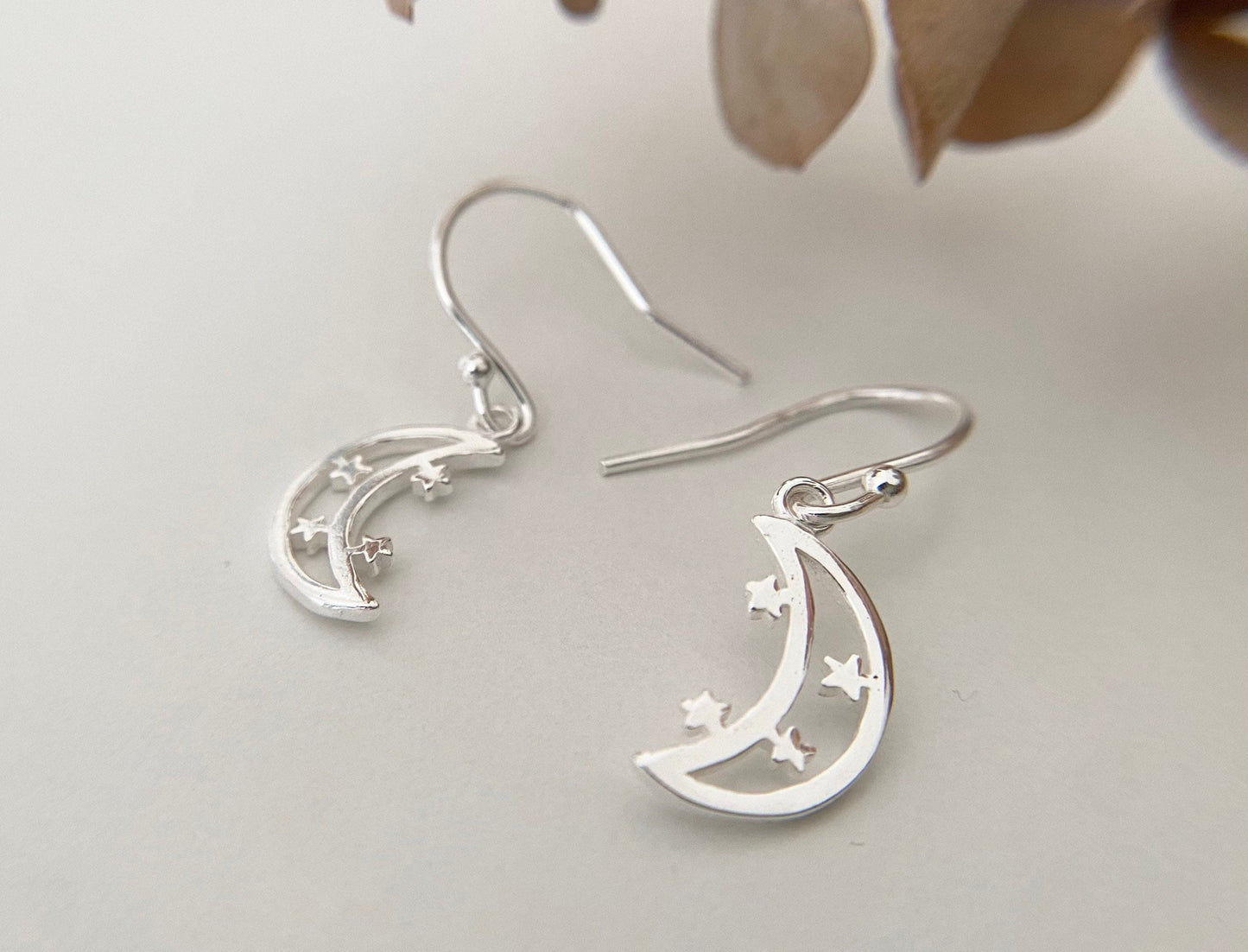 Sterling Silver Star & Moon Earrings