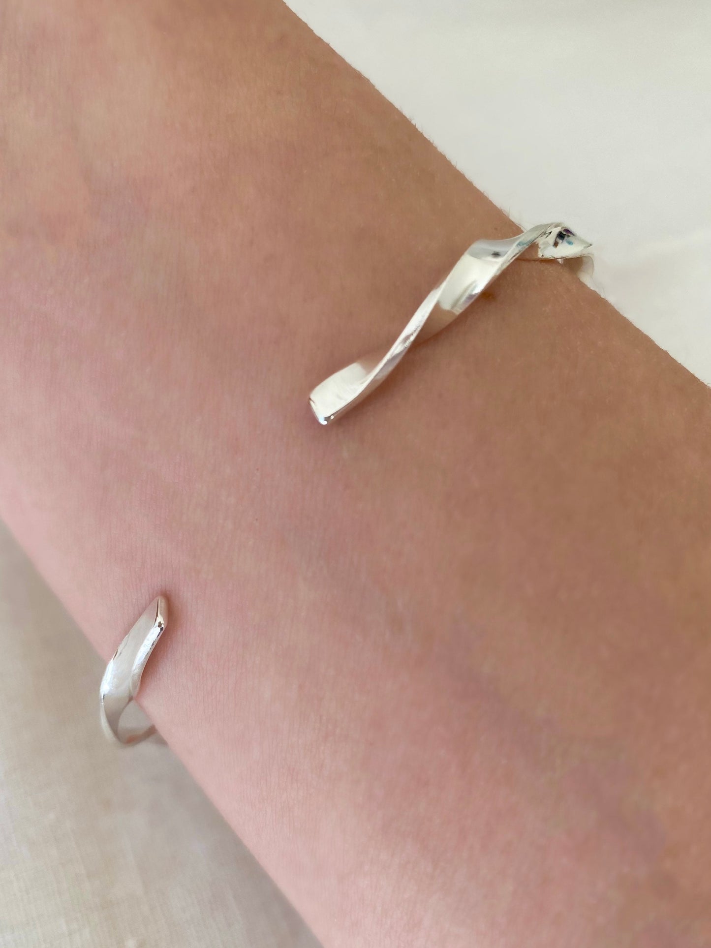 Sterling Silver Wave Cuff Bracelet