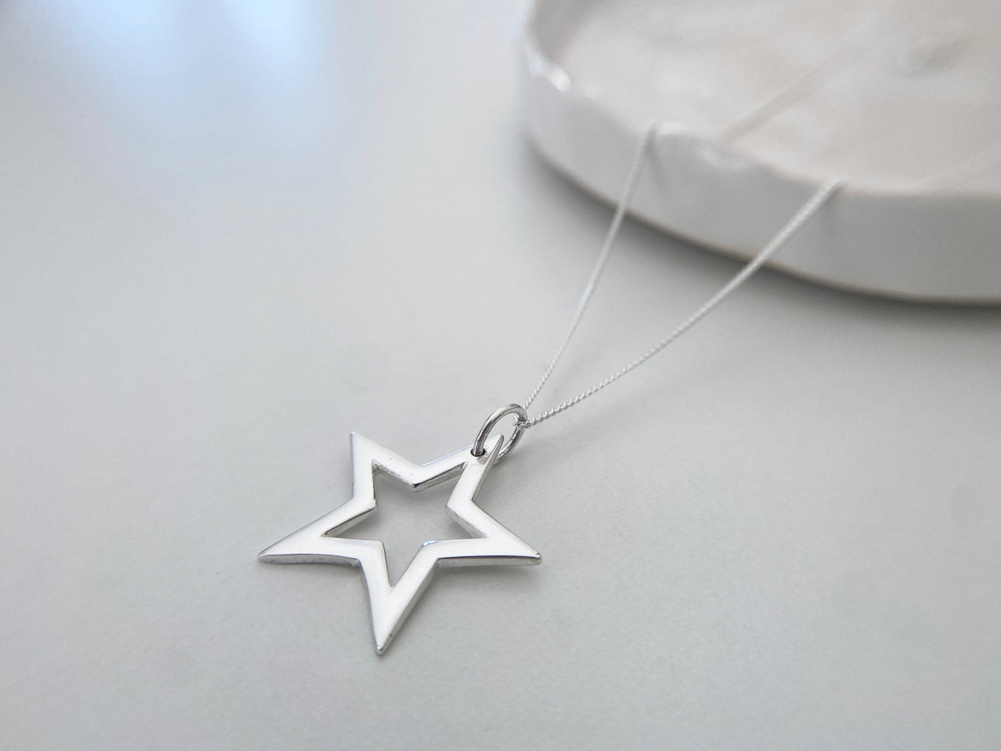 Silver Star Silhouette Pendant Necklace