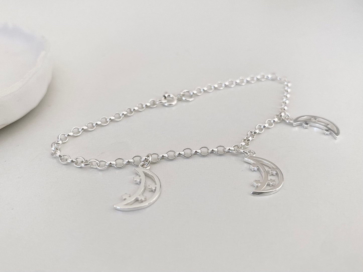 Silver Moon & Star Charm Bracelet