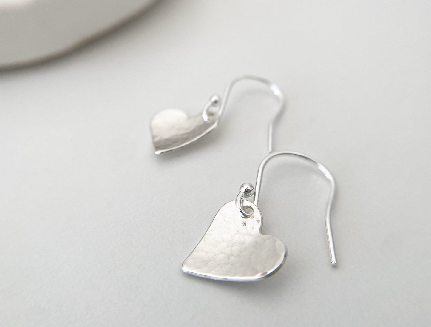 Sterling Silver Curved Heart Earrings