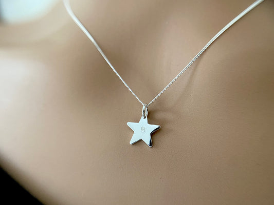 Silver Star Necklace Personalised with Initial