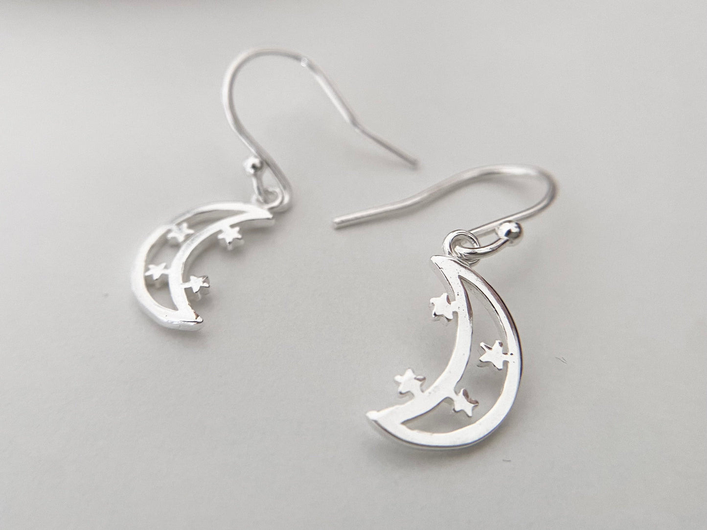 Sterling Silver Star & Moon Earrings