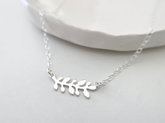 Silver Olive Leaf Necklace