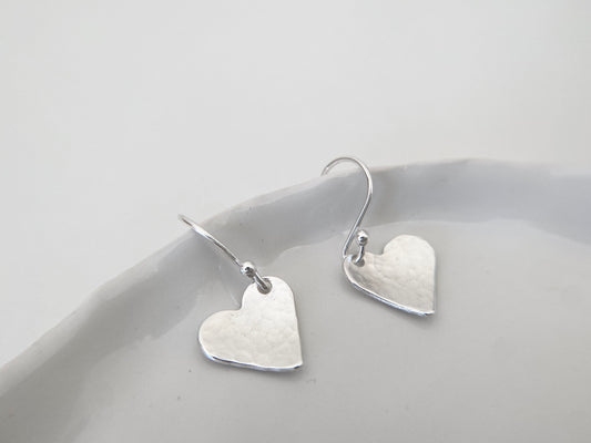 Sterling Silver Curved Heart Earrings