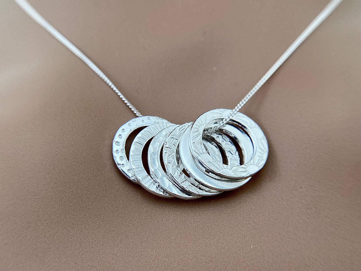 60th Birthday Sterling Silver Washer Necklace (M)