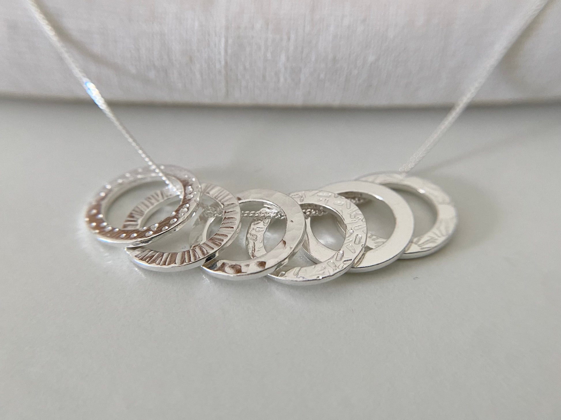 Sixtieth birthday silver necklace 