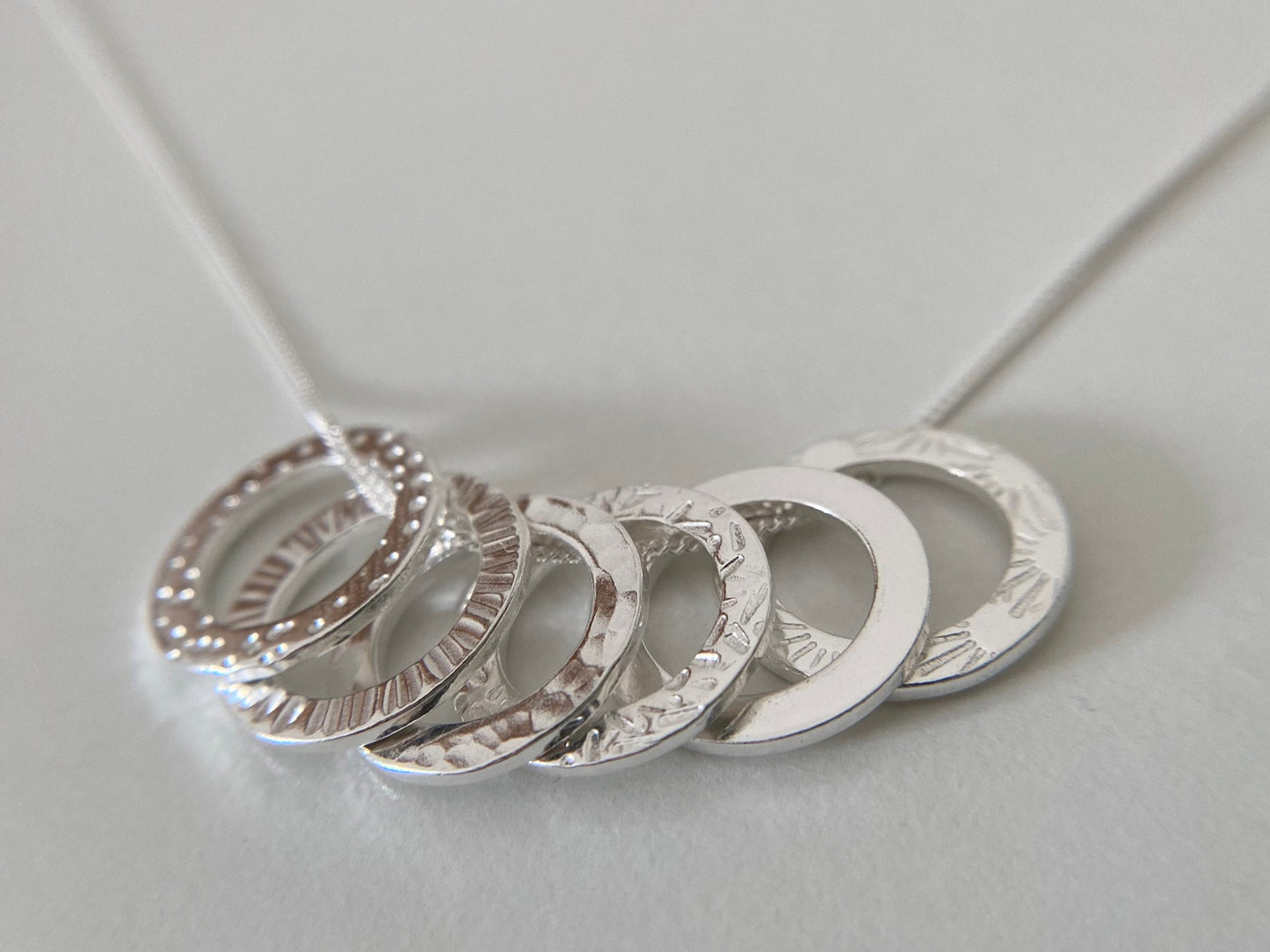 60th Birthday Sterling Silver Washer Necklace (M)