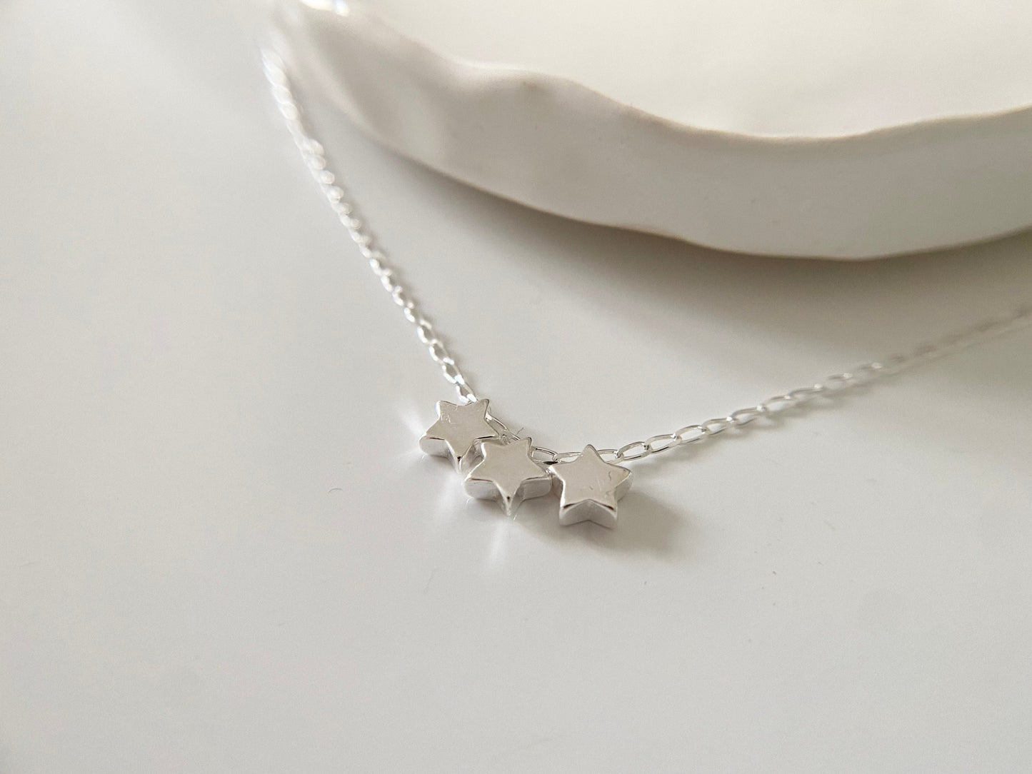 30th Birthday Sterling Silver Tiny Star Necklace for Three Decades