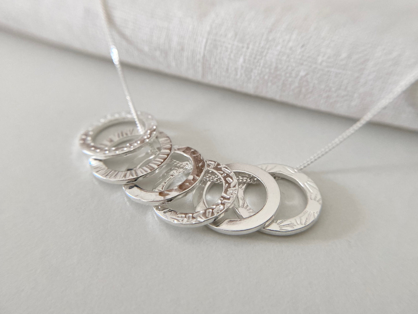 60th Birthday Sterling Silver Washer Necklace (M)