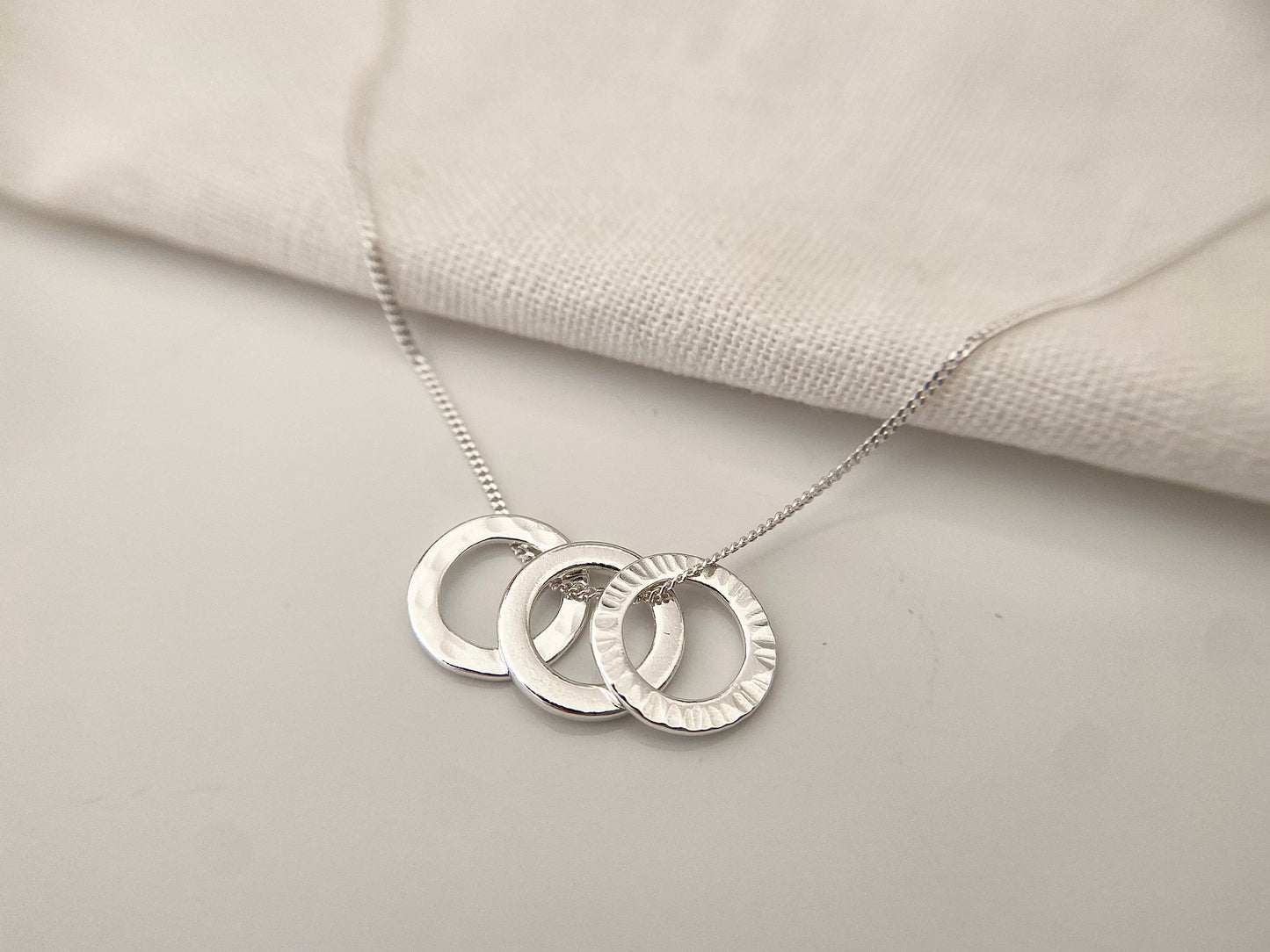 30th Birthday Sterling Silver Washer Necklace for Three Decades