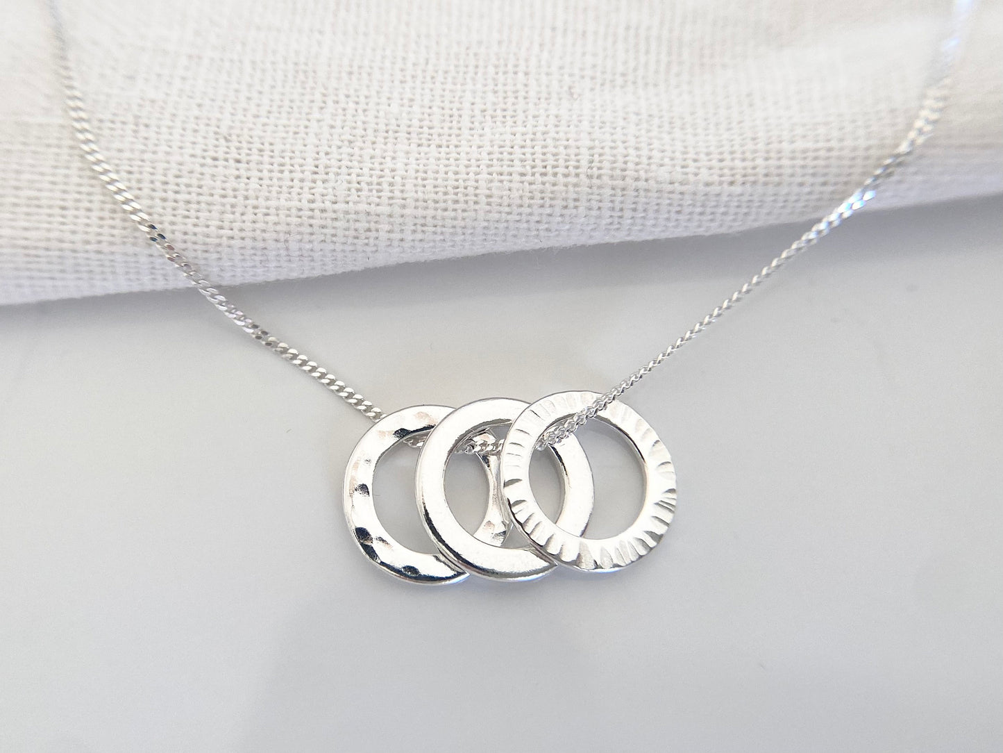 30th Birthday Sterling Silver Washer Necklace for Three Decades