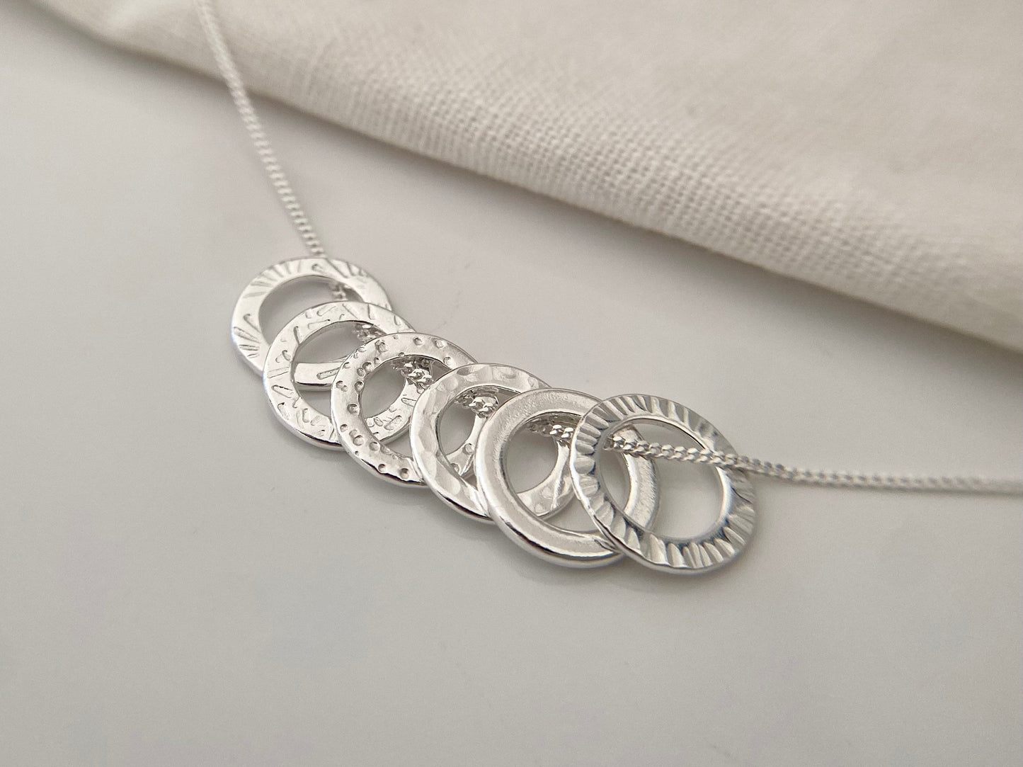 Sixtieth birthday silver necklace 