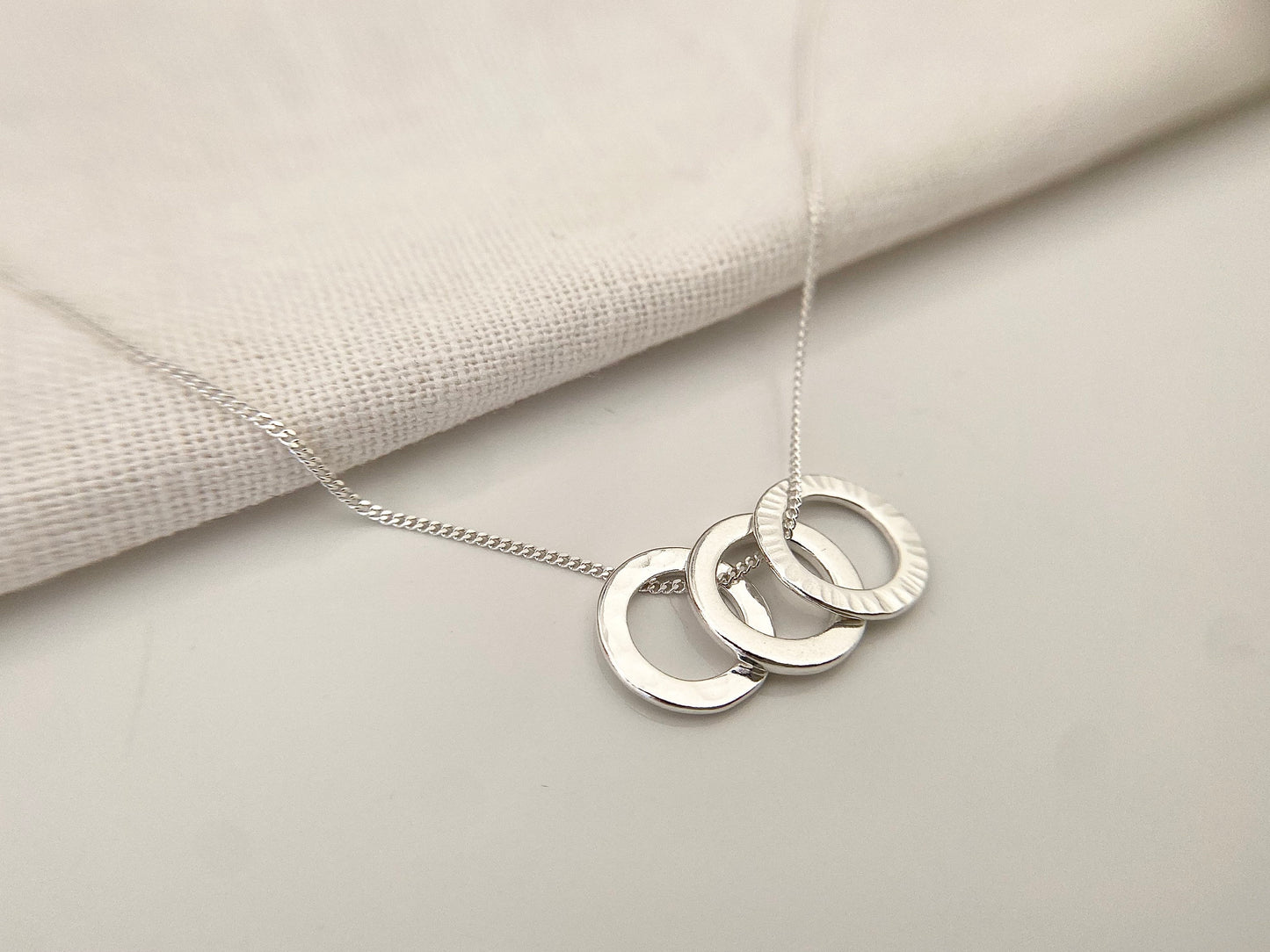 30th Birthday Sterling Silver Washer Necklace for Three Decades