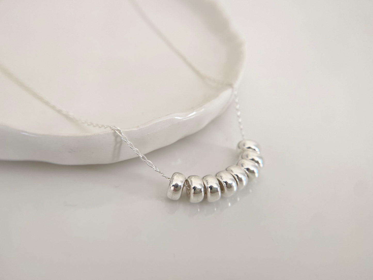 80th Birthday Sterling Silver Necklace with Rondelle Beads