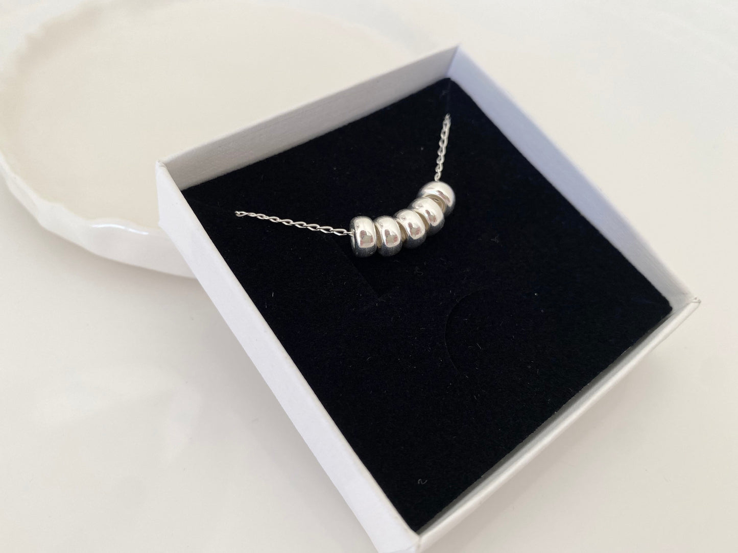 50th Birthday Sterling Silver Necklace with Rondelle Beads