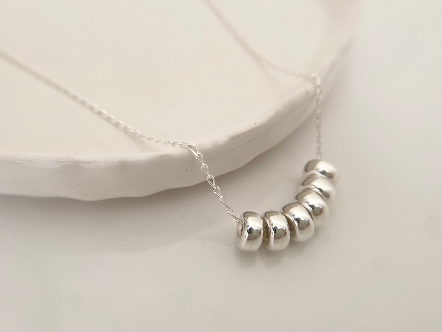 60th Birthday Sterling Silver Necklace with Rondelle Beads