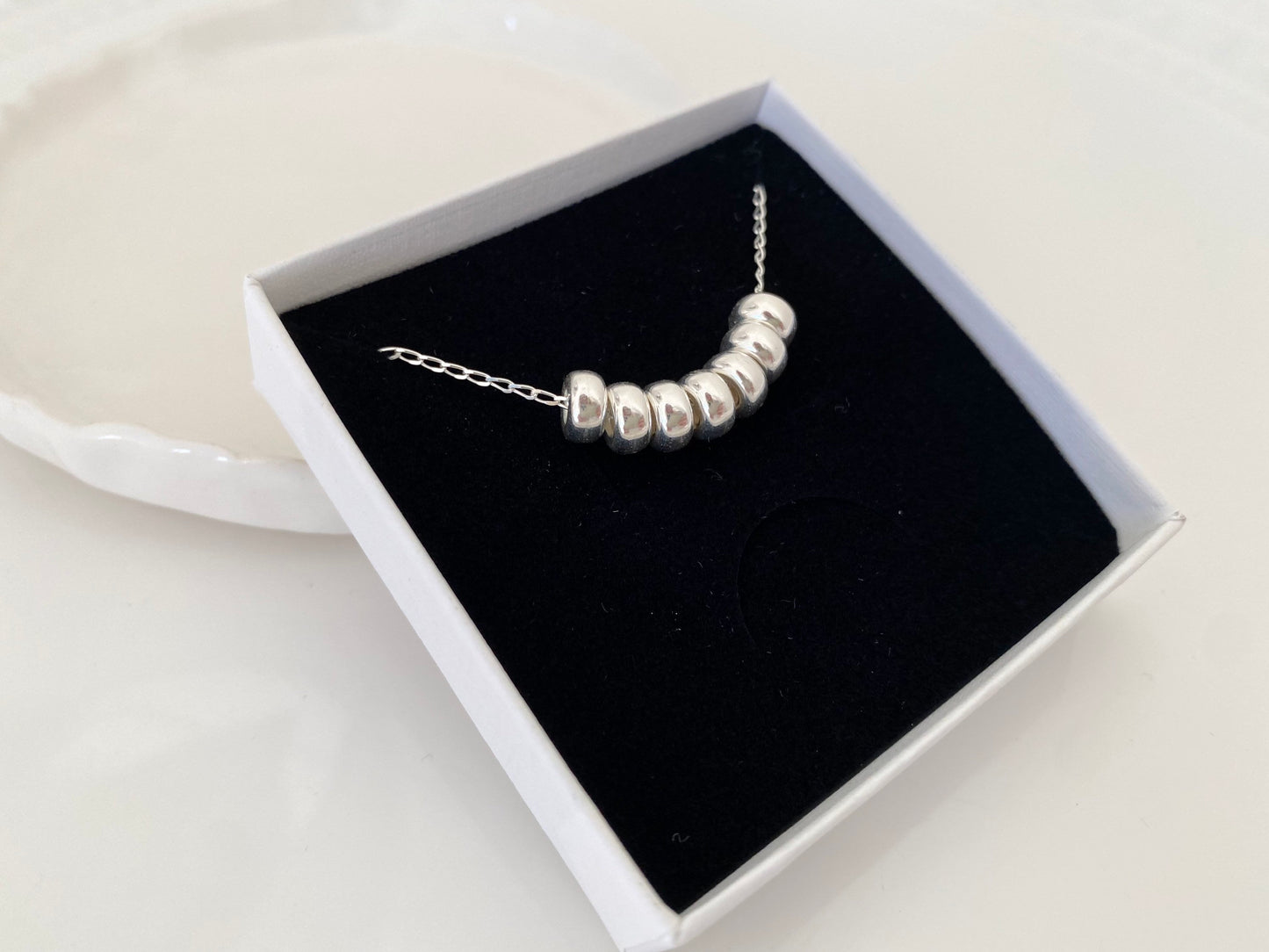 70th Birthday Sterling Silver Necklace with Rondelle Beads