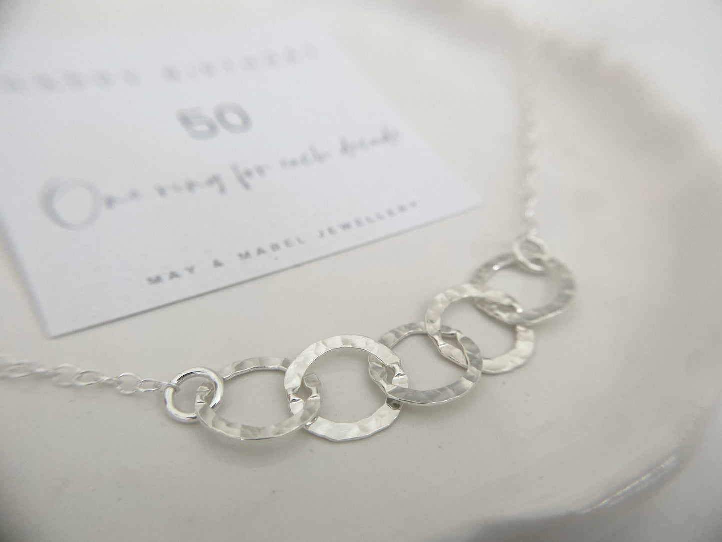 50th Birthday Sterling Silver Interlinked Necklace