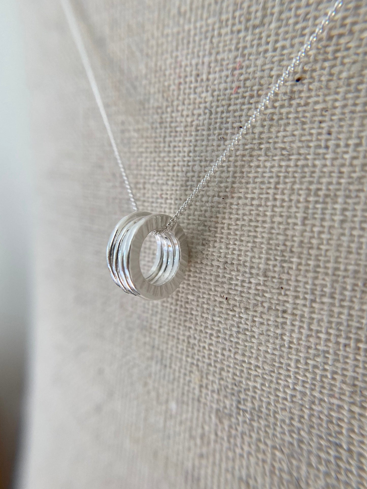 40th Birthday Sterling Silver Washer Necklace