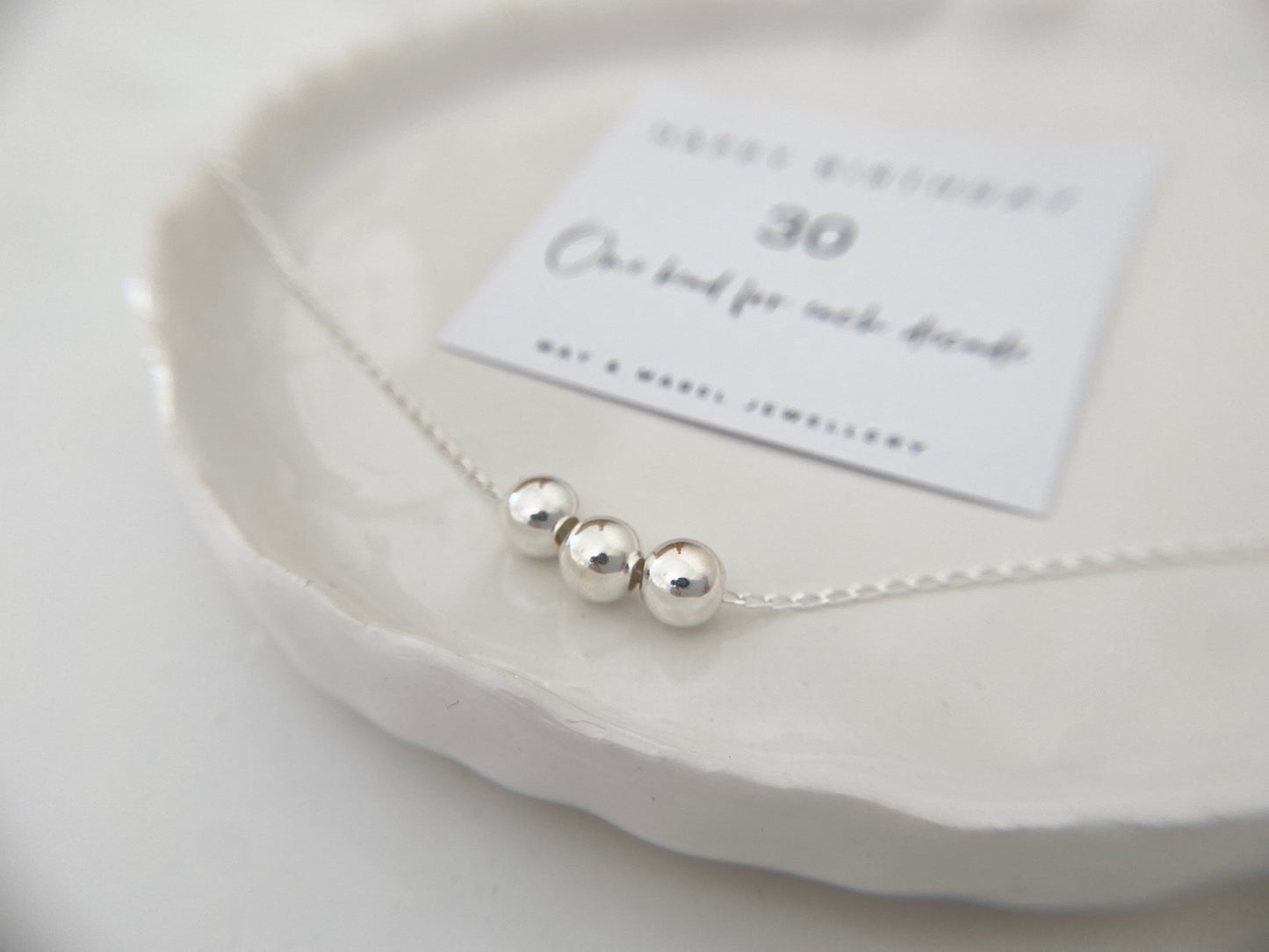 30th Birthday Sterling Silver Necklace for Three Decades