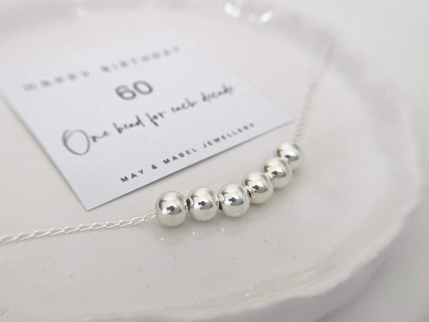 Sixtieth birthday silver necklace