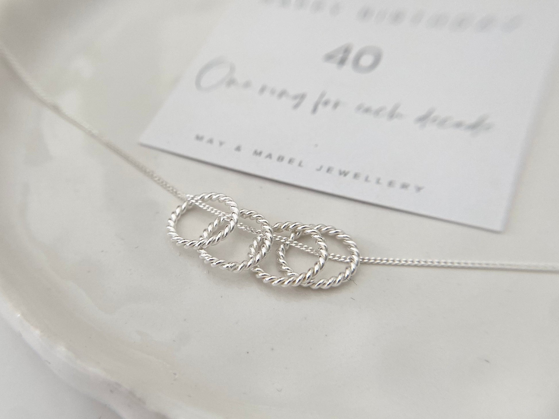 40th birthday silver necklace