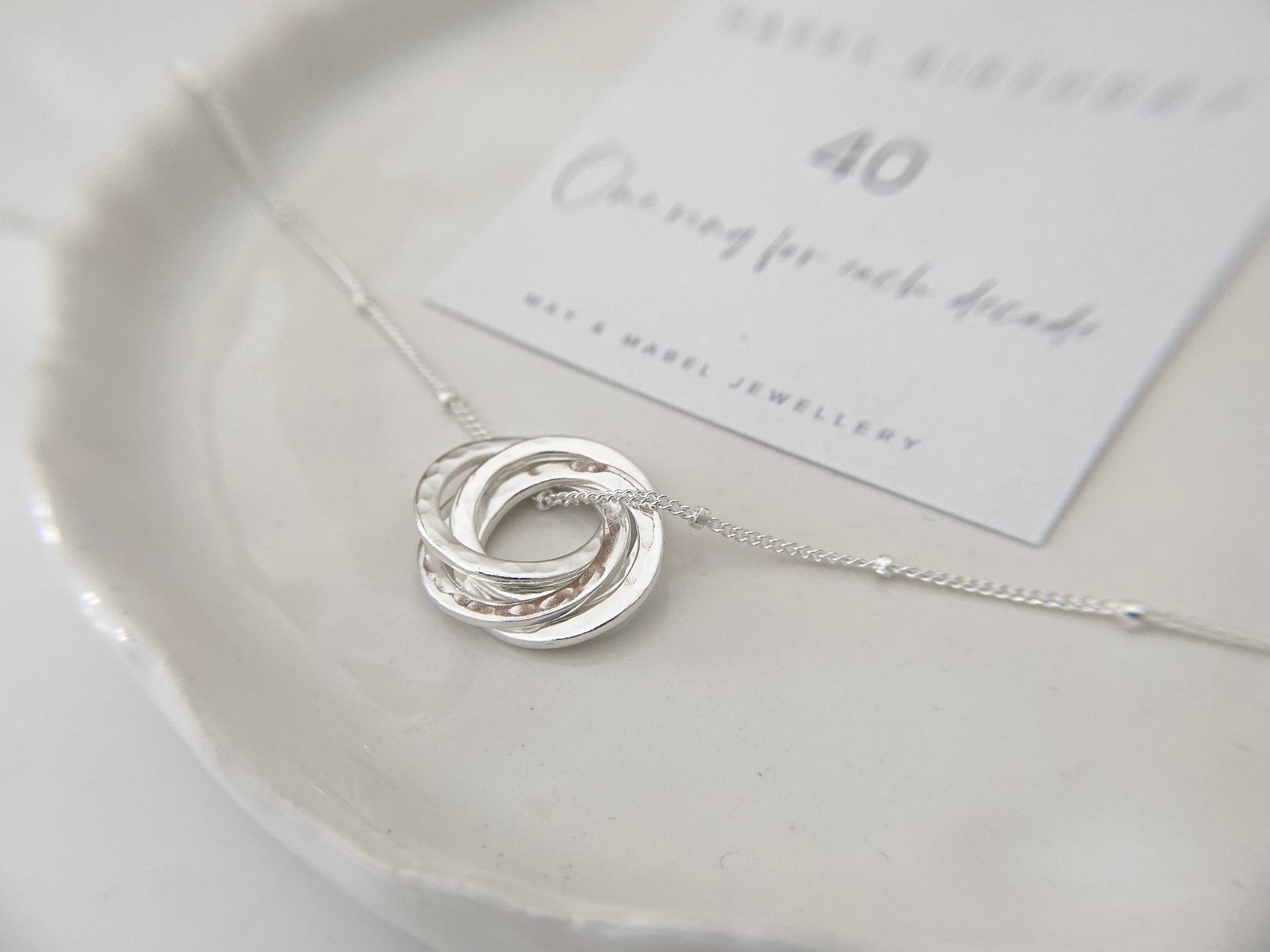 40th birthday silver necklace