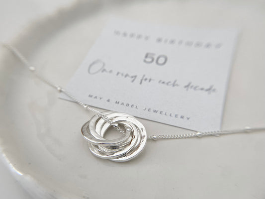 50th necklace, gift for her 