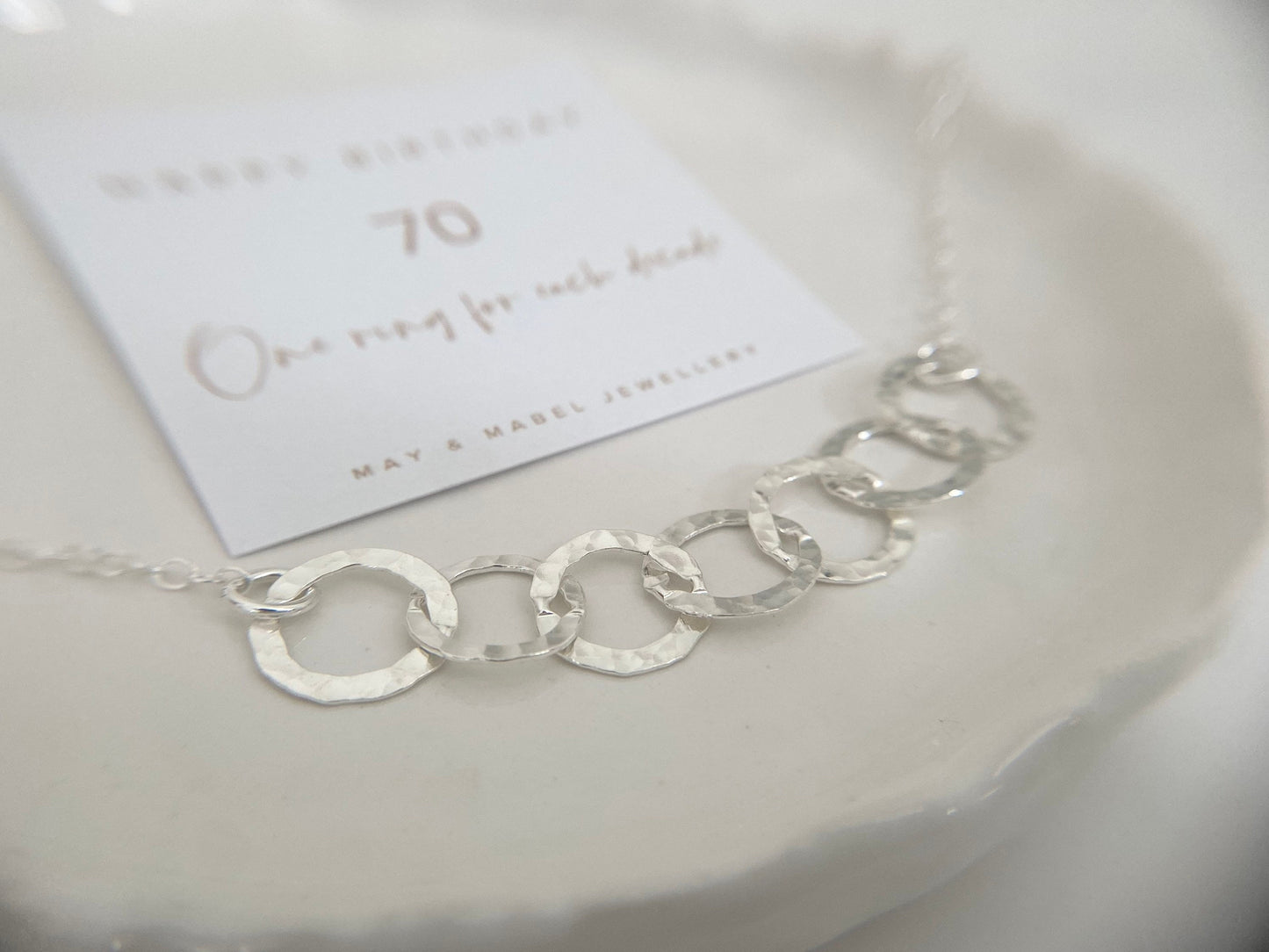 70th Birthday Sterling Silver Interlinked Necklace