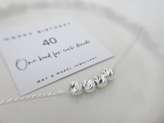 Silver necklace 40th birthday 