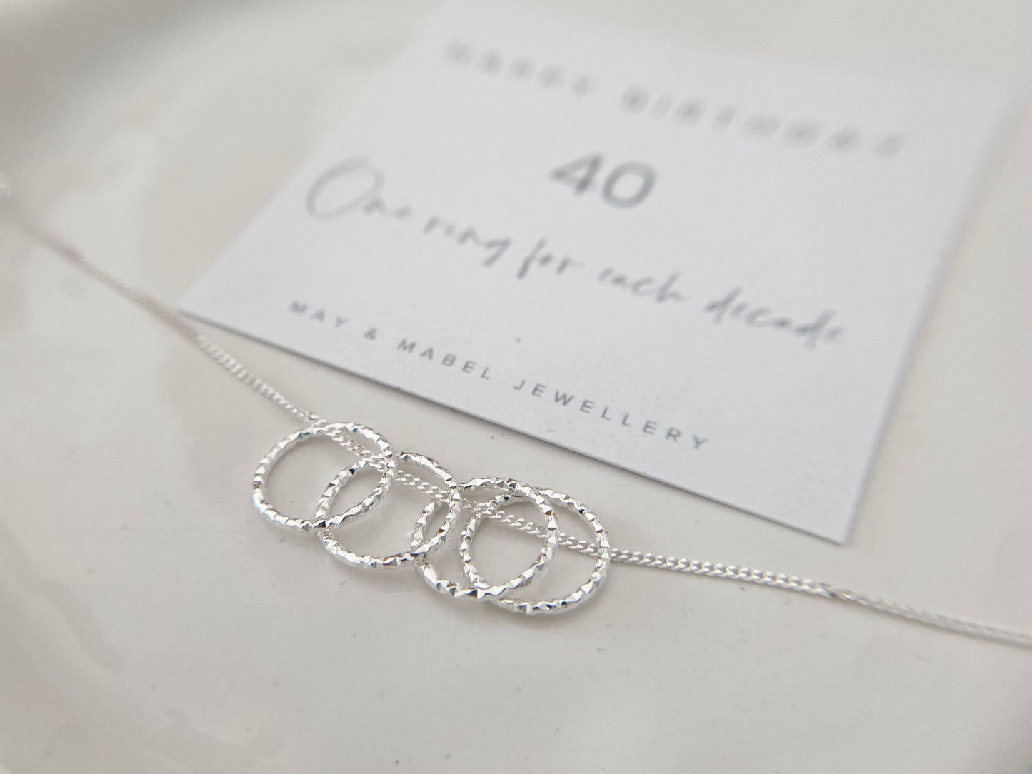 40th birthday silver necklace