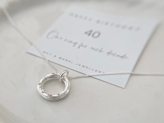 40th birthday silver necklace