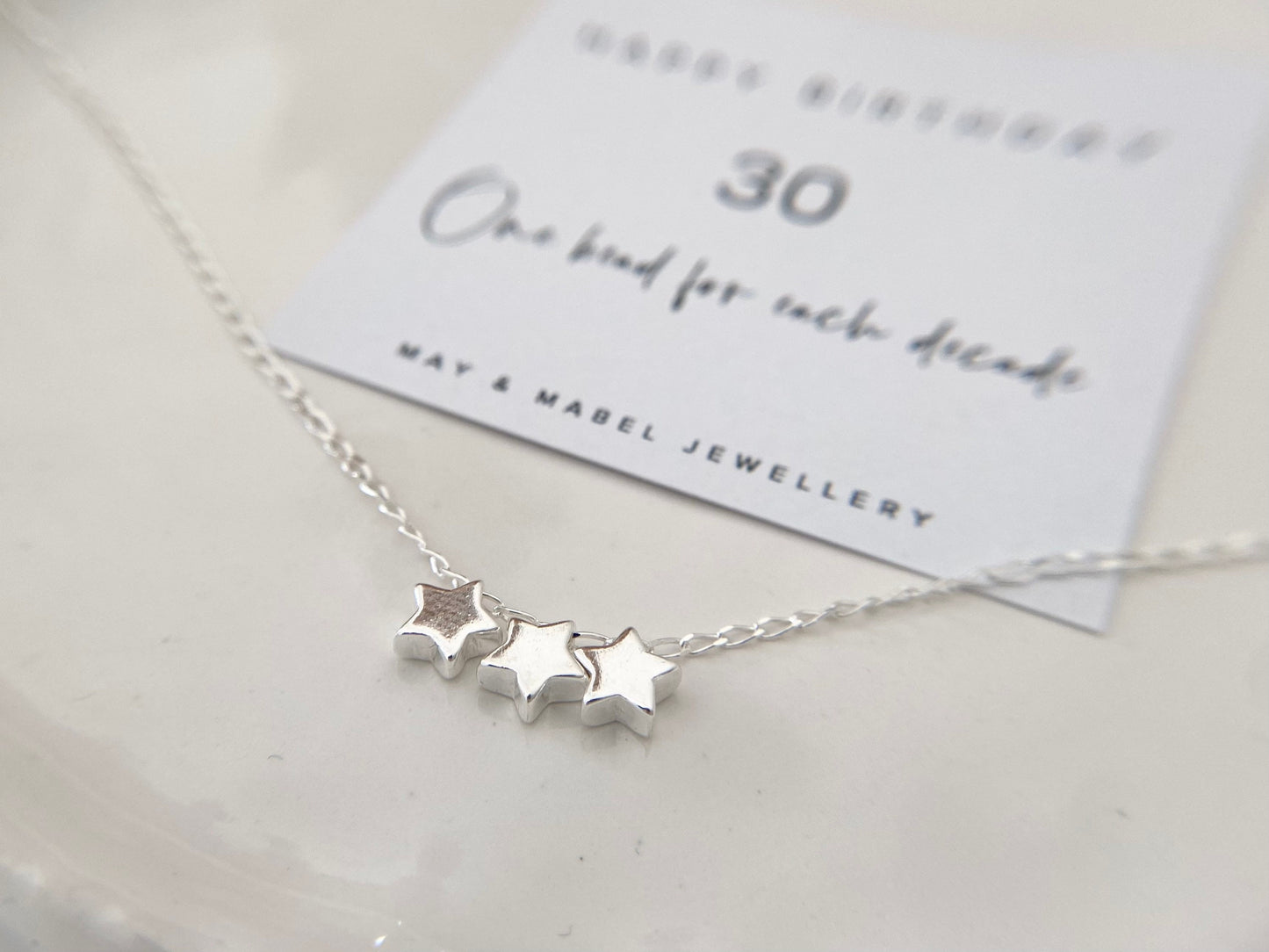 30th Birthday Silver Star Necklace