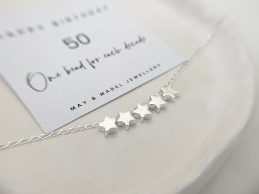 50th birthday silver necklace