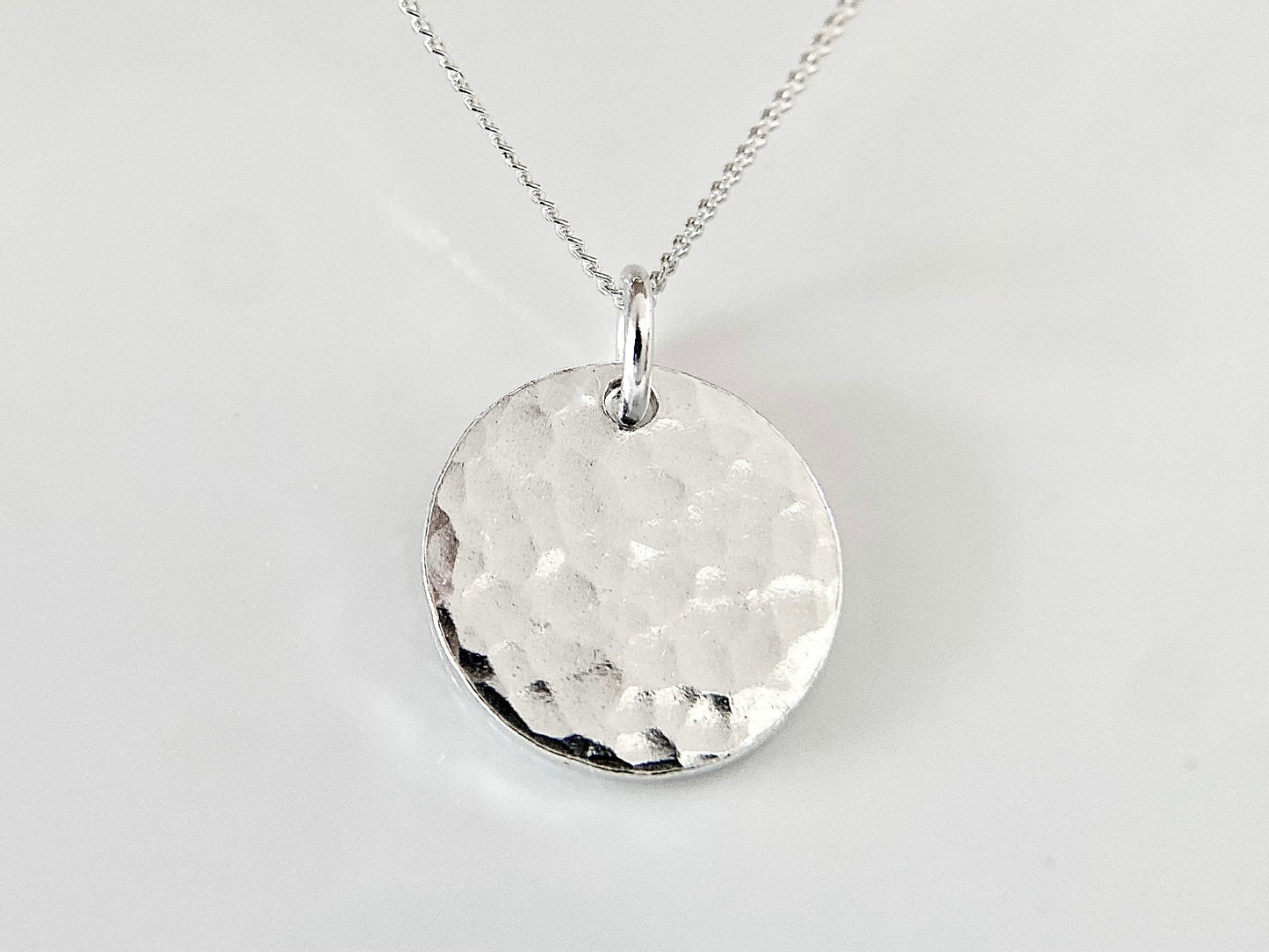 Sterling Silver Disc Pendant Necklace