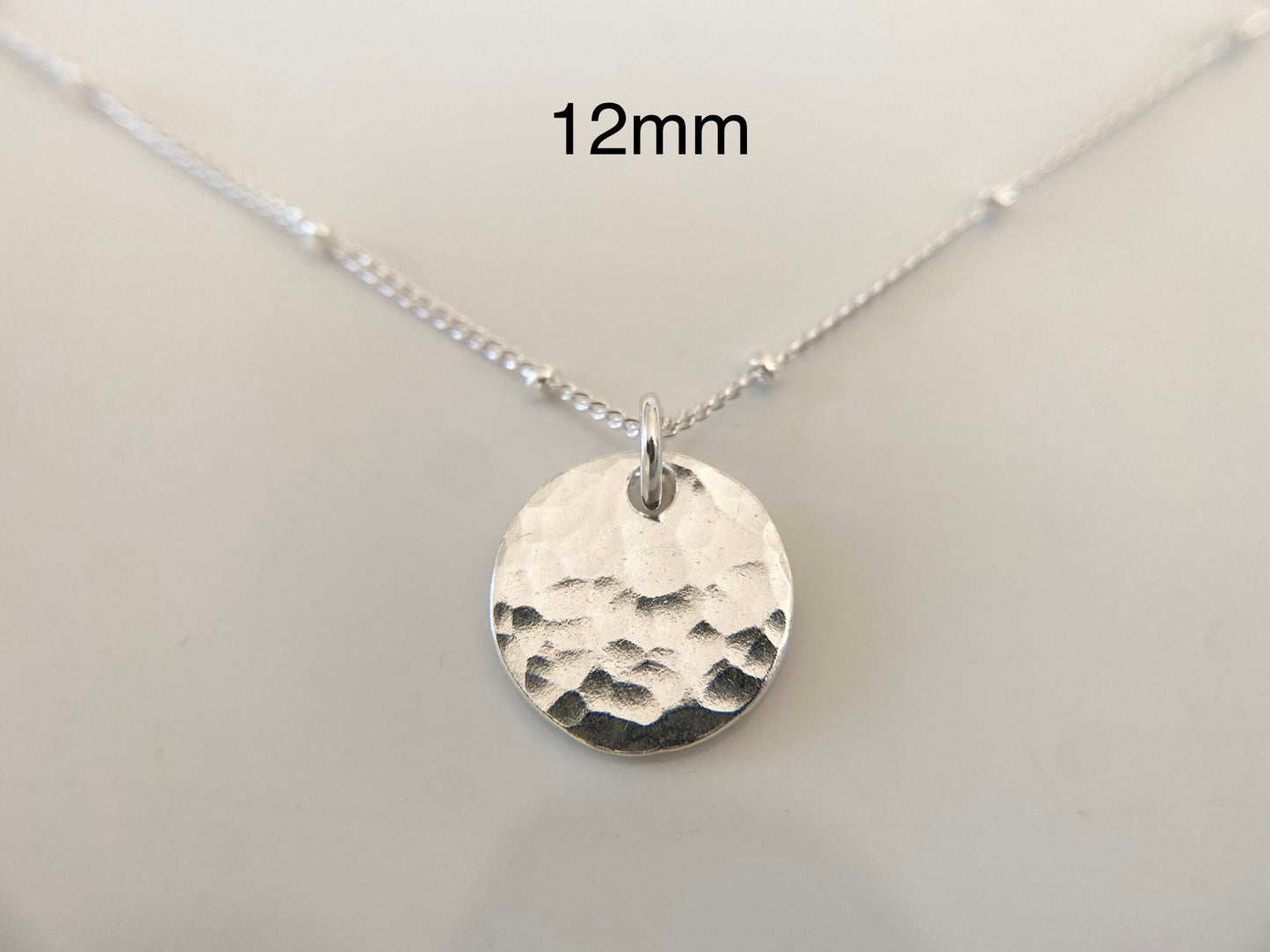 Sterling Silver Disc Necklace on Satellite Chain